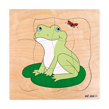 educo 四層拼圖之成長系列 青蛙 Set  木製拼圖  適用年齡3歲以上  1盒  31片