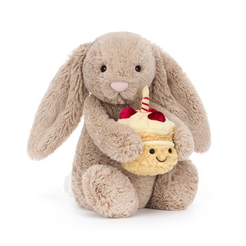 Bashful Beige Bunny 'Birthday' 生日蛋糕兔(拿鐵灰)