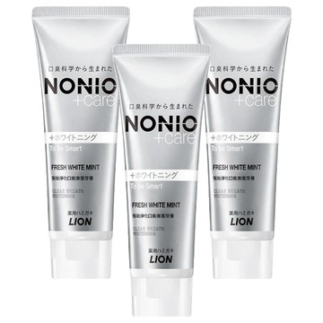 LION 獅王 NONIO 終結口氣牙膏 晶燦亮白 雙重淨化因子 LSS成分 長效清新口氣  130g  3條