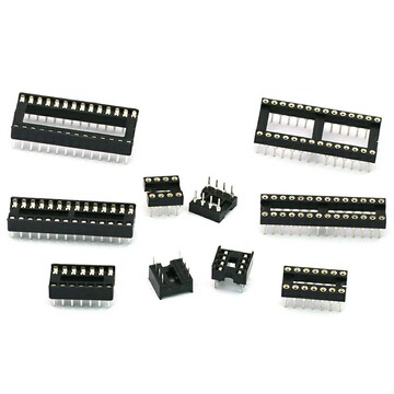 IC插座 單片機座圓孔IC座子芯片座直插DIP8 14 16 20 24 28 40P腳