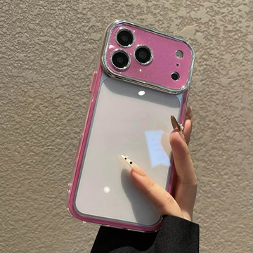 【秒變17Pro】撞色閃粉邊框 高级亞克力 防摔殼 用於iPhone17 i16 手機殼 i14 i15 i13 防震