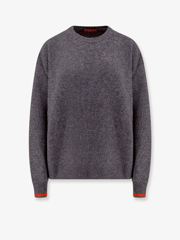 Wool and cashmere sweater with web details - GUCCI - gender_Woman