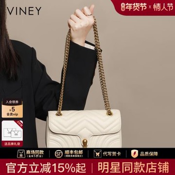 Viney包包2026新款鏈條包輕奢百搭斜挎包2025單肩腋下包真皮女包