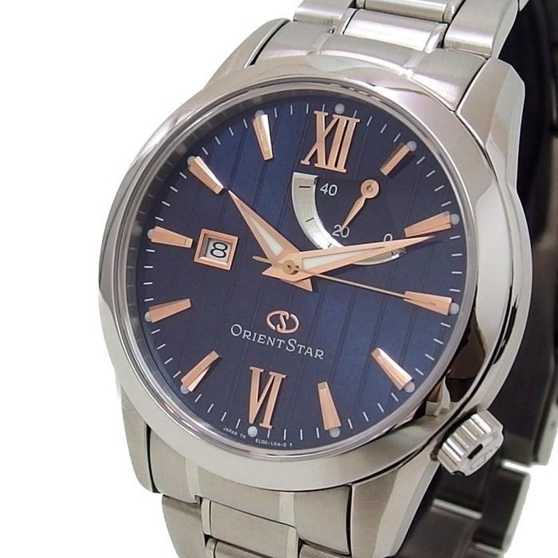 ORIENT STAR 自動巻き時計 ネイビー 美品 ORIENTSTAR オリエントスター ネイビー シルバー 自動巻き 時計