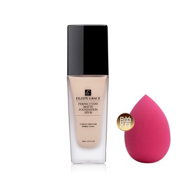 妍霓絲粉持妝雪紡紗柔霧粉底液SPF30自然 30ml+贈美妝蛋(顏色隨機)