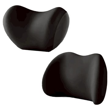 小麥購物 汽車頭枕 + 腰靠墊 L2978  黑色  1組