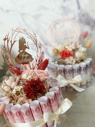 永生花乾燥花有錢花蛋糕