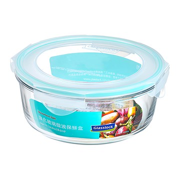 Glasslock 圓形強化玻璃微波保鮮盒 2090ml  1個