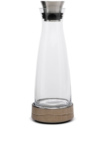 Pinetti - leather-trim water bottle - unisex - Leather - One Size - Brown