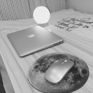 月球 月亮 圓形鼠標墊 滑鼠墊 Macbook 電腦
