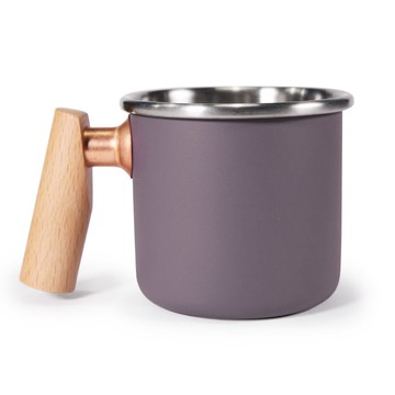 【客製化禮物】木柄 白鐵杯 400ml (黛紫) 聖誕節