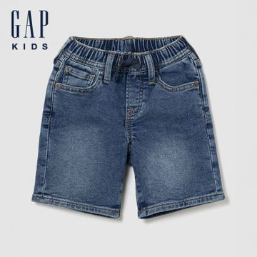 【GAP】babyGap套穿式寬鬆牛仔運動短褲-中度水洗(871076)