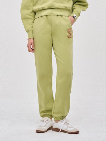 Logo Appliqu Fleece Cotton Jersey Pants