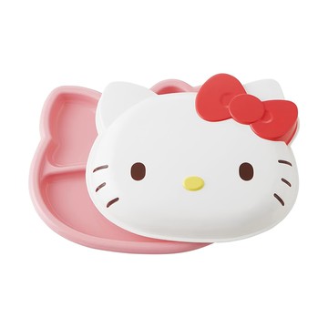 Skater HELLO KITTY 大臉造型三格微波餐盤 附蓋  白色  附蓋微波餐盤  1個