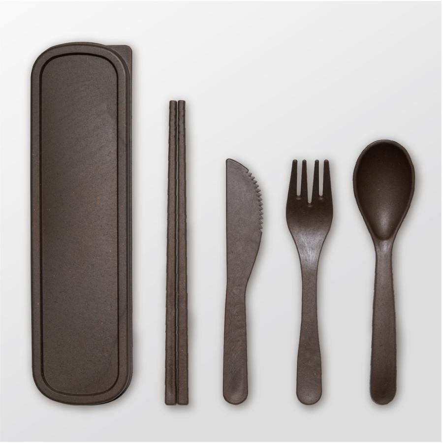 ☆ brown ☆ SUS coffee PLA cutlery set カトラリーセット キャンプ 箸 お箸 スプーン フォーク ナイフ シンプル おしゃれ アウトドア