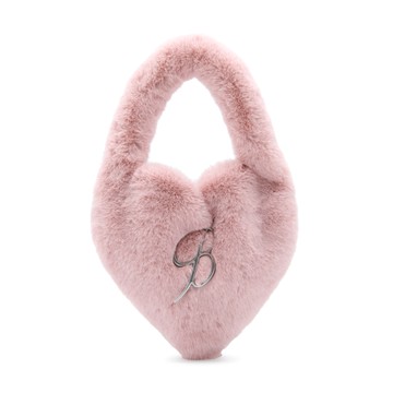 Blumarine - Chalk Pink Faux Fur Heart Shape Tote Bag