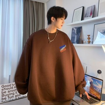 oversize衛衣男春秋美式高街潮牌休閑外套青少年男生寬松套頭上衣