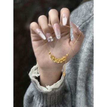 999純銀盤纏碎碎冰流蘇五帝錢幣項鏈女輕奢小眾錢多多鎖骨鏈禮物