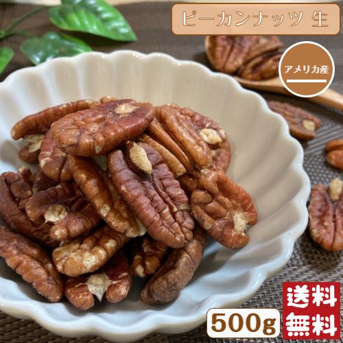 ピーカンナッツ 500g 生 ナッツ メール便 送料無料 メープルシロップ漬け 無塩 無油 無添加 ペカンナッツ ※注文〜4日前後(土日祝除く)での発送を予定