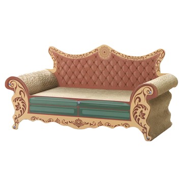 復古綠色貴妃椅貓抓板  1個  58 x 26 x 30cm  綠色