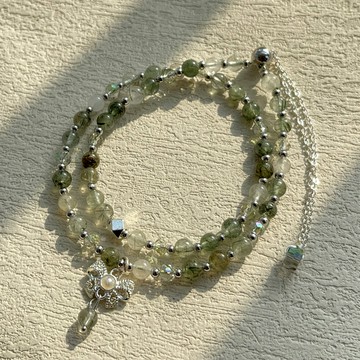 【星軌】天然綠髮晶精緻綠水晶復古雙圈手鍊