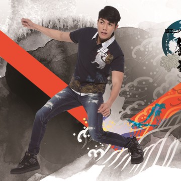 BIG TRAIN  COOLMAX破壞補釘小直筒-BM7255-78