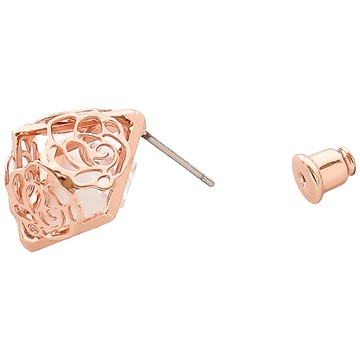 Adara Chao 經典玫瑰系列 女款 玫瑰耳環 奧地利晶鑽  玫瑰金色