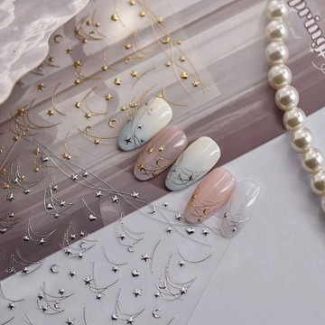 💗台灣出貨💗燙金美甲貼紙 爆款日系文具手機美甲指甲貼星星項鍊
