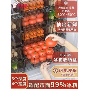 冰箱收納盒抽屜式保鮮盒冰箱專用食品級水果雞蛋食物餃子整理神器