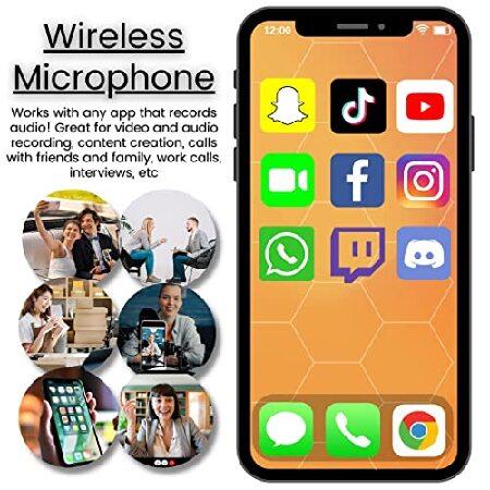 APLIXZI Wireless Lavalier Microphone for iPhone, iPad, Android ＆ Laptop (Set of 2), 2.4GHz Mini Microphone for Video Recording, YouTube, TikTok, Vlog