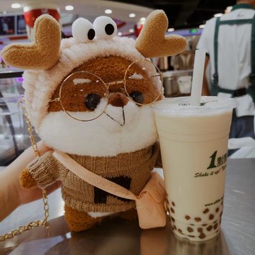 可愛少女兒童斜挎單肩玩偶公仔禮物小熊娃娃圣誕節潮流冬季毛絨包