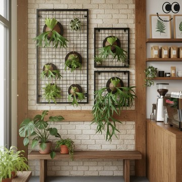 【 SHAONIANNA.TW 】ᴗ̈  ༘  台灣製 鹿角蕨架／壁掛植物架／植栽展示架／牆面植栽架／金屬網格架／水泥牆掛架 ✦