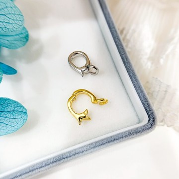 DIY配件 S925純銀媽媽鏈增加吊墜連接轉換可打開扣頭珍珠玉石空托