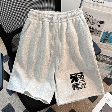 【PRPN】短褲 美式短褲 印花短褲 夏季短褲 彈性短褲 闊腿短褲 涼感短褲 居家短褲 抽繩短褲 ins風短褲