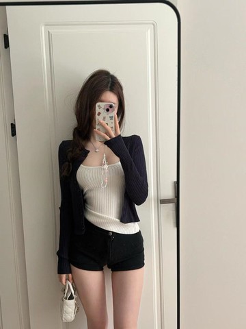 簡約氣質時尚套裝女春秋季新款寬鬆鈕扣開衫顯瘦修身休閒風兩件套
