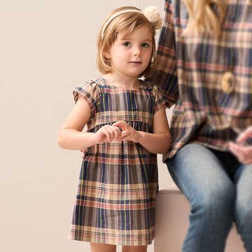 PIPPY 典雅格紋洋裝 紫-120