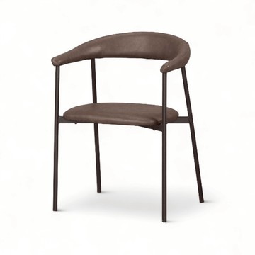 焦糖皮革鐵腳餐椅 CHR105｜工業風餐椅推薦｜復古與現代兼具的高質感選擇