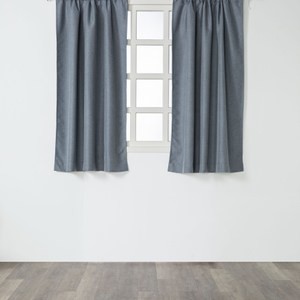 PALETTE仿麻全遮光半腰窗簾270x165cm 藍染藍