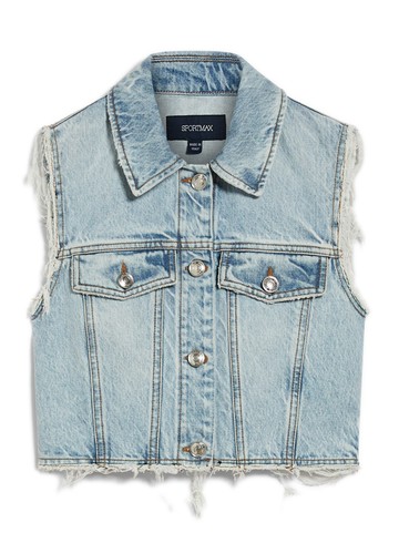 Gilet cropped in denim