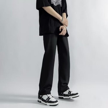 美式馬吉拉西裝褲子男款春夏季高街潮牌垂感寬松直筒微喇休閑長褲