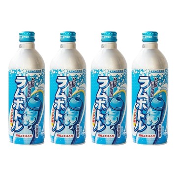 SANGARIA 山加利 鋁罐彈珠汽水 日本進口 隨手罐 無負擔 清爽暢快  500g  4瓶