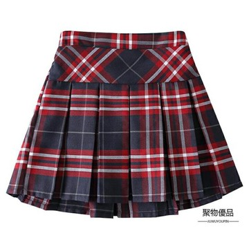 兒童百褶裙格子裙中大童短洋裝女童半身裙【聚物優品】