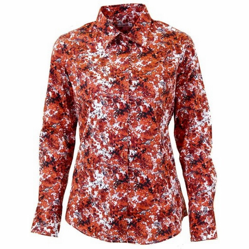 柄シャツ ストレッチ レディース ブラウス 花柄 ネイチャー プリント ボタニカル 赤シャツ ブランド Coton Doux コトンドゥ L12ad2132reds 通販 Lineポイント最大0 5 Get Lineショッピング