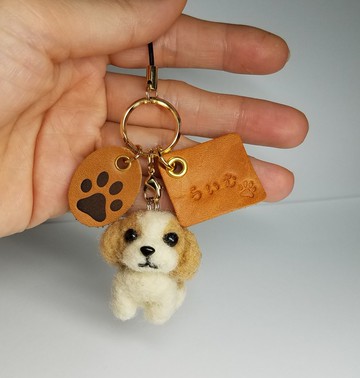 羊毛氈鑰匙扣Shih Tzu貴賓犬雪納瑞犬手工製作定做