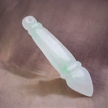 【考試順利】飄陽綠翡翠文昌筆項鍊 | 天然緬甸玉A貨翡翠 | 送禮