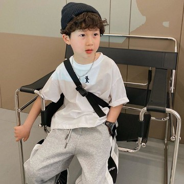 【臺灣出貨】夏季純棉男童短袖t恤2026夏裝新款寶寶洋氣中大童寬鬆兒童上衣打底衫