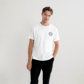 【Classic Vision】男裝-學院風經典四色傘純棉T-Shirt-白色