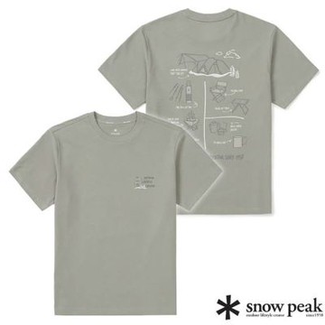 【Snow Peak SK】男女 中性款 Sorona 圖案短袖T恤 1.上衣_SKS25MUFTS70 SK 霧卡其