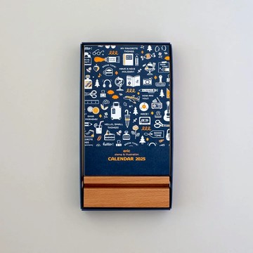 eric 霓虹色2025桌曆 木製台座桌曆 2025月曆