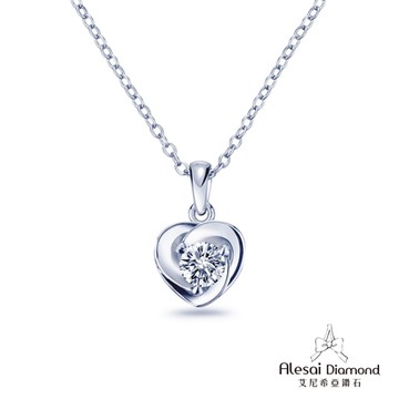 Alesai 艾尼希亞鑽石 50分 D/VVS1 愛心鑽石項鍊 3EX車工 培育鑽石